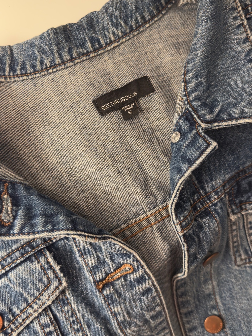 See Thru Soul Light Blue Denim Jacket